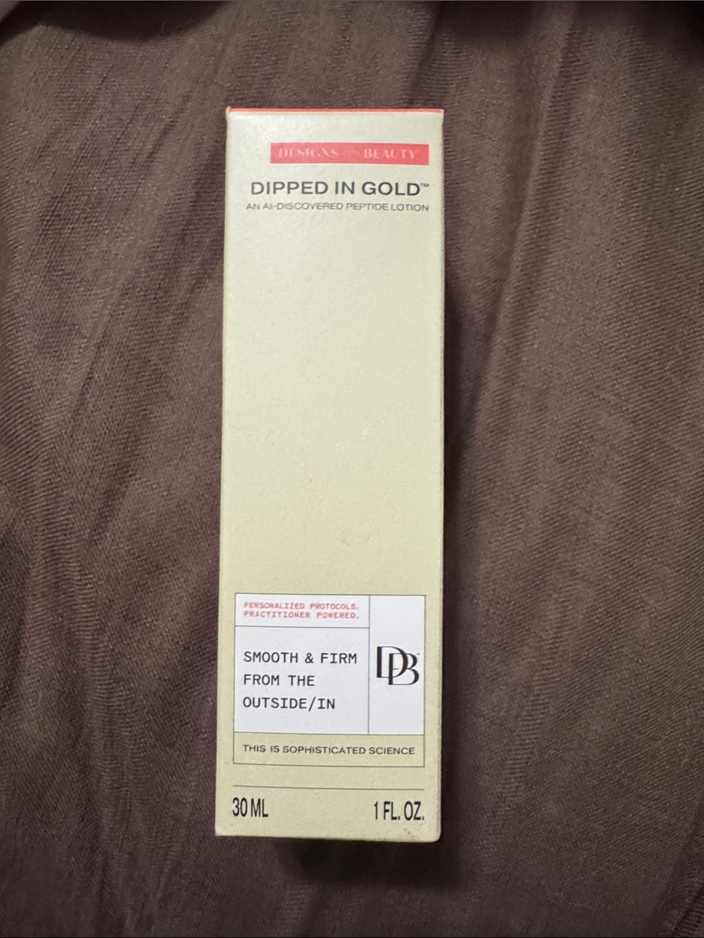 Designs for Beauty Dipped in Gold AI Peptide Lotion 1oz New